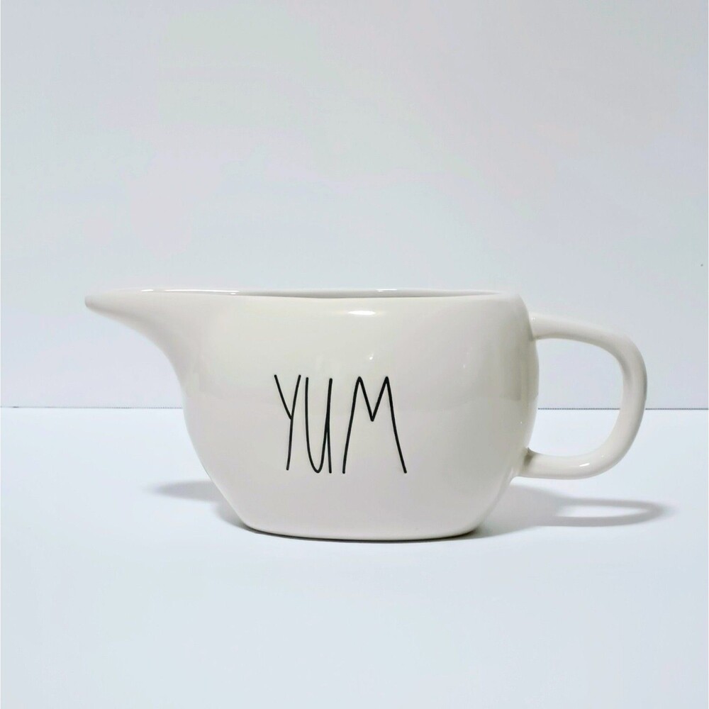 RAE DUNN YUM Gravy Boat Pitcher Farmhouse Holiday Thanksgiving Turkey
